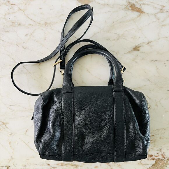 TORY BURCH Brody Black Leather Small Satchel Duffel Crossbody Bag - Picture 7 of 11